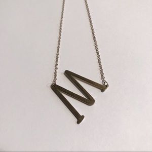 Silver Letter M Necklace